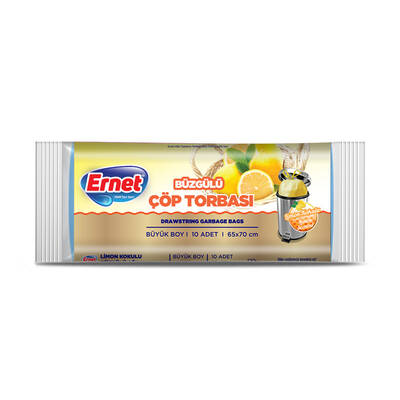 Ernet - Ernet Büzgülü Çöp Torbası Limon Büyük Boy 10'lu