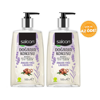 Saloon - Saloon Sıvı Sabun Doğanın Kokusu ArganYağı & Lavanta 500 ml 2'li